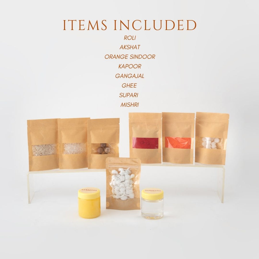 List of pooja items included in the kit