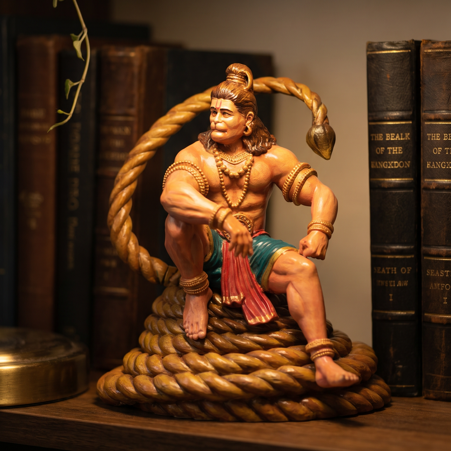 Hanuman Ji Diplomat resin figurine display scene