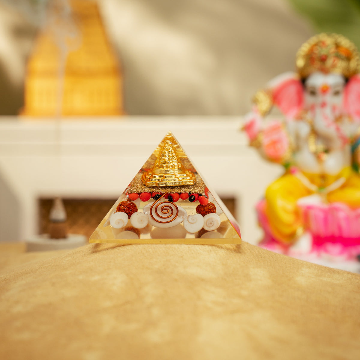 Maha Lakshmi pyramid yantra front view for home or office