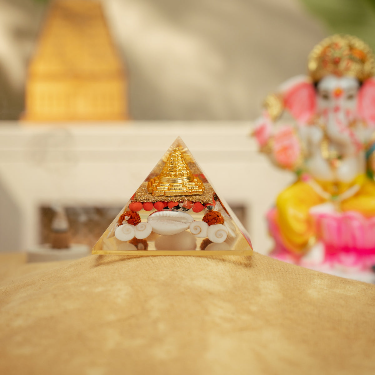 Maha Lakshmi pyramid yantra second side with sacred elements