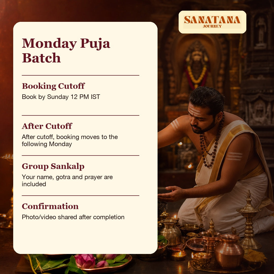 Maha Mrityunjaya Monday puja batch booking cutoff