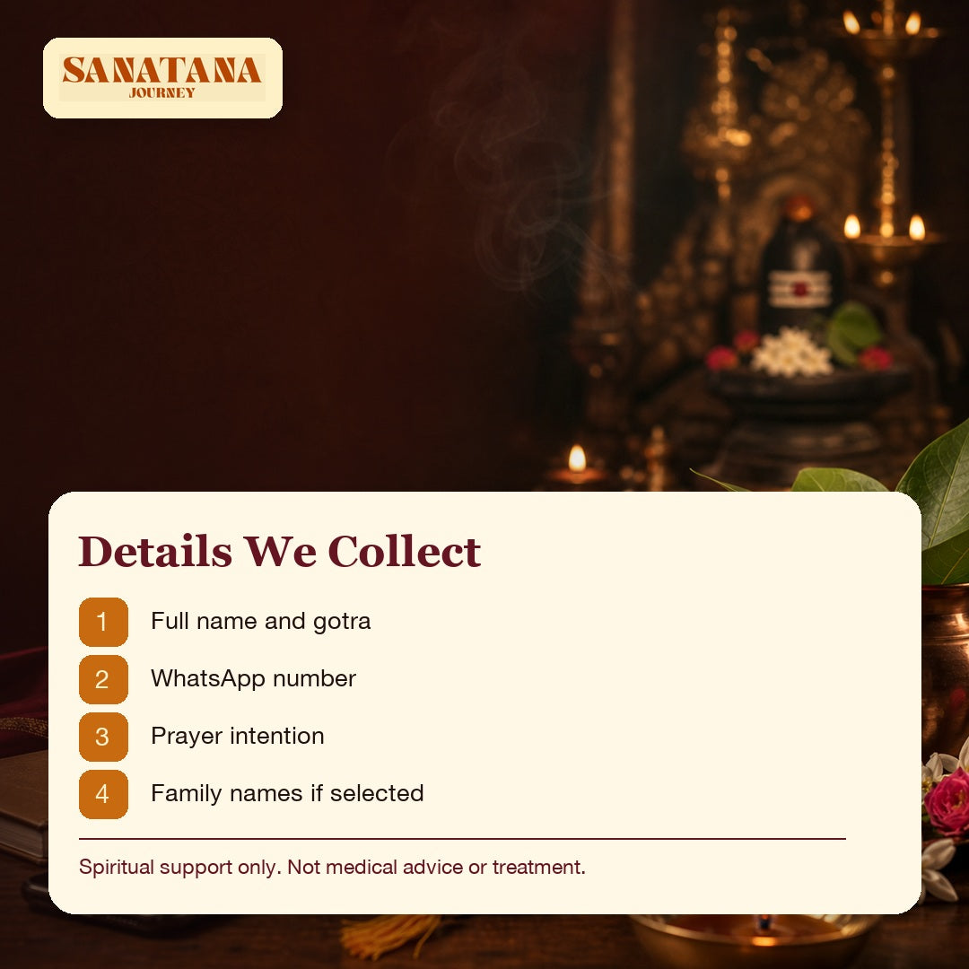 Maha Mrityunjaya puja details collected name gotra WhatsApp prayer intention