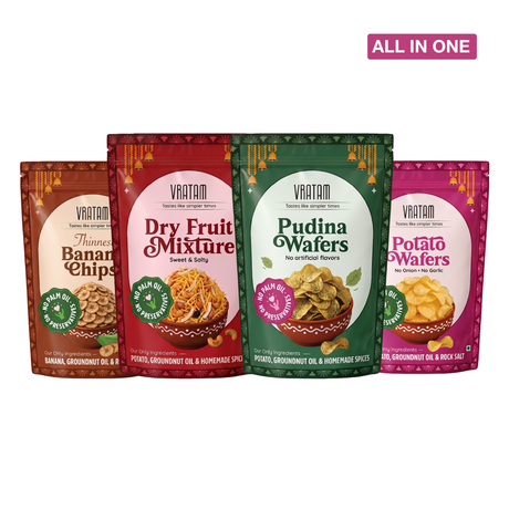 Vratam All-in-One Vrat Snacks Combo with four flavours