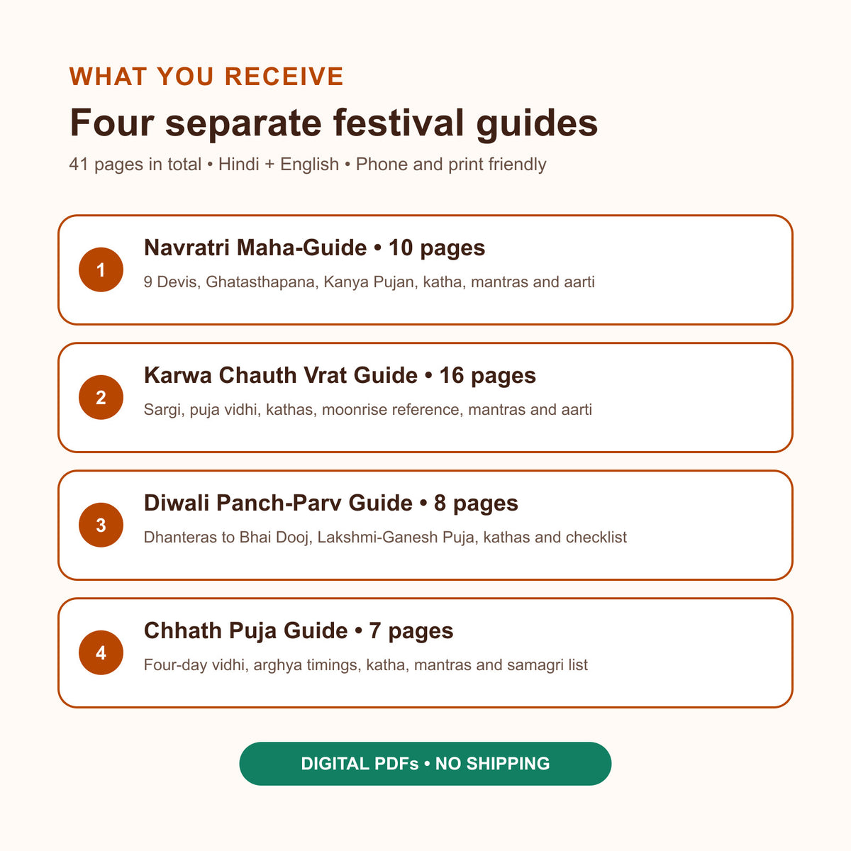 Four Hindi and English festival guide eBooks included in the 2026 bundle
