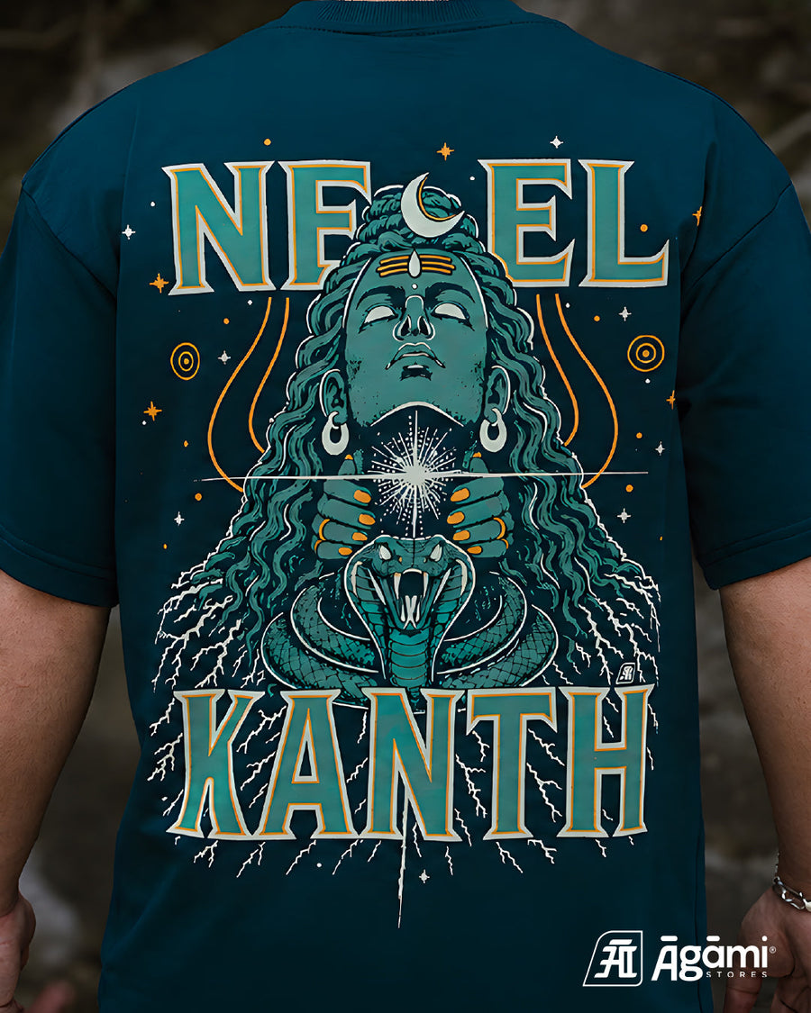 Neelkanth Mahadev T-Shirt - Teal Blue
