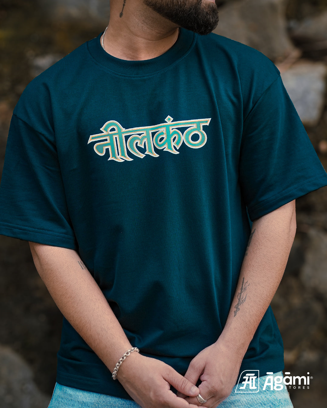 Neelkanth Mahadev T-Shirt - Teal Blue