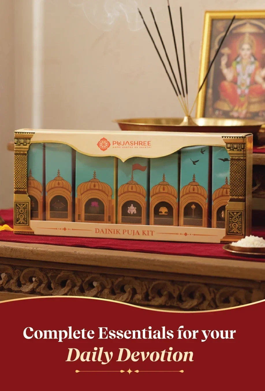Dainik Pooja Combo - Complete Weekly Pooja Kit with Pooja Thali (All-in-One Set)