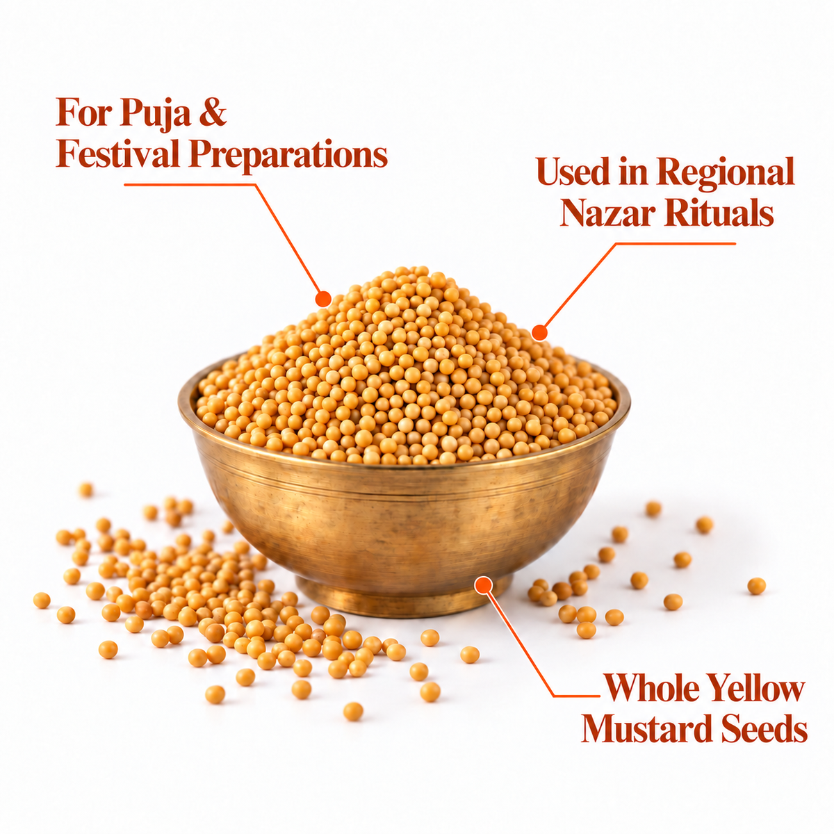 Peeli Sarso yellow mustard seeds for puja festival preparation and regional rituals
