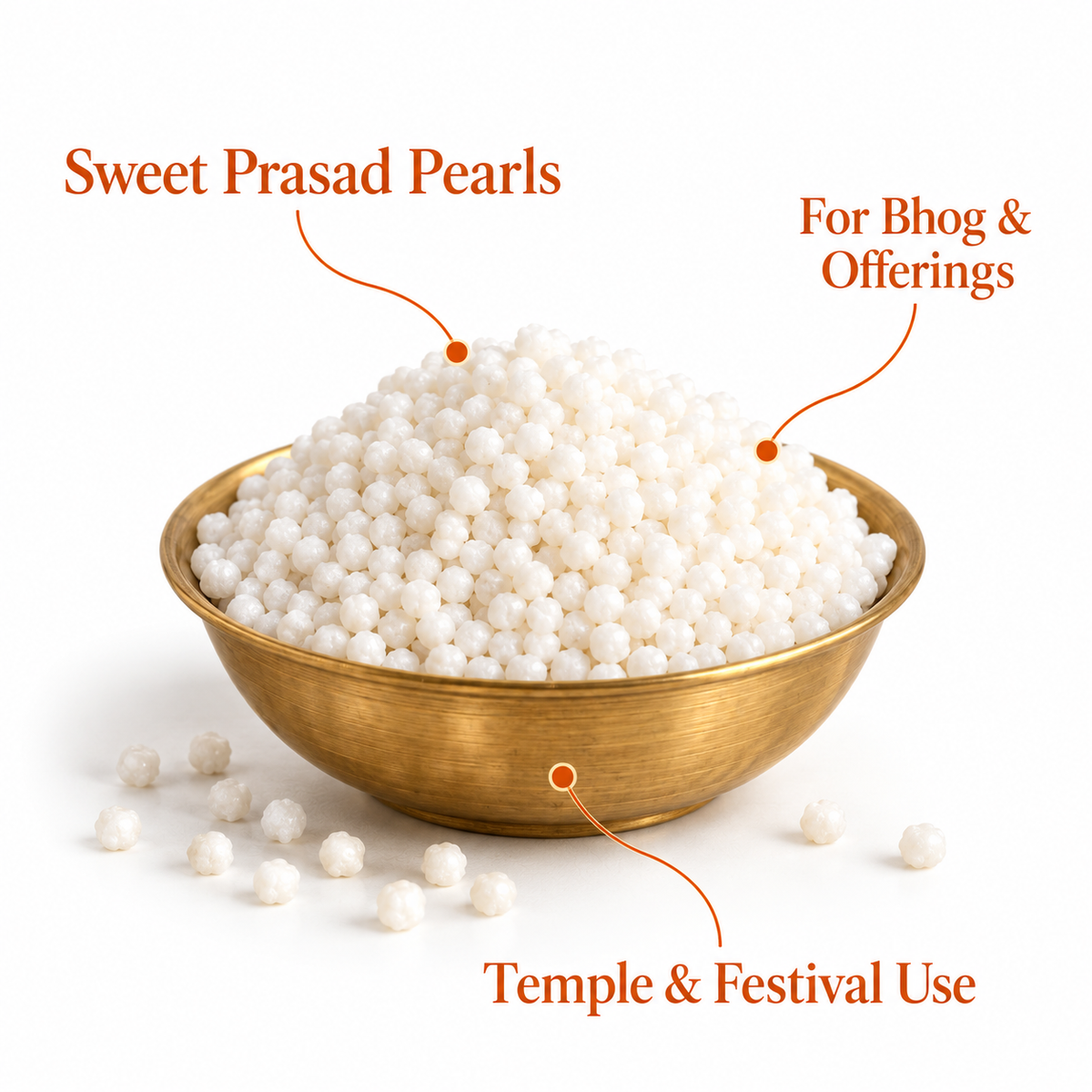 Prasad Dana sweet pearls for bhog temple offerings and festival use