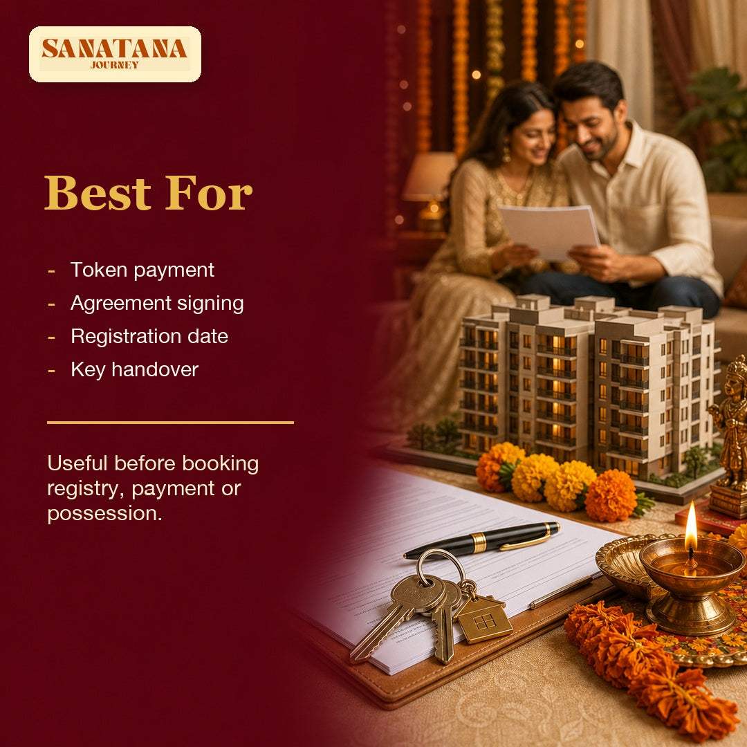 Property muhurat for token payment agreement registration and key handover