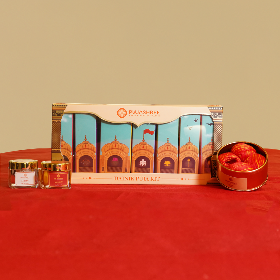 Mangal Tilak Combo – Weekly Puja Kit with Shubh Tilak Kit – Dainik Puja Combo by Pujashree | Sanatana Journey