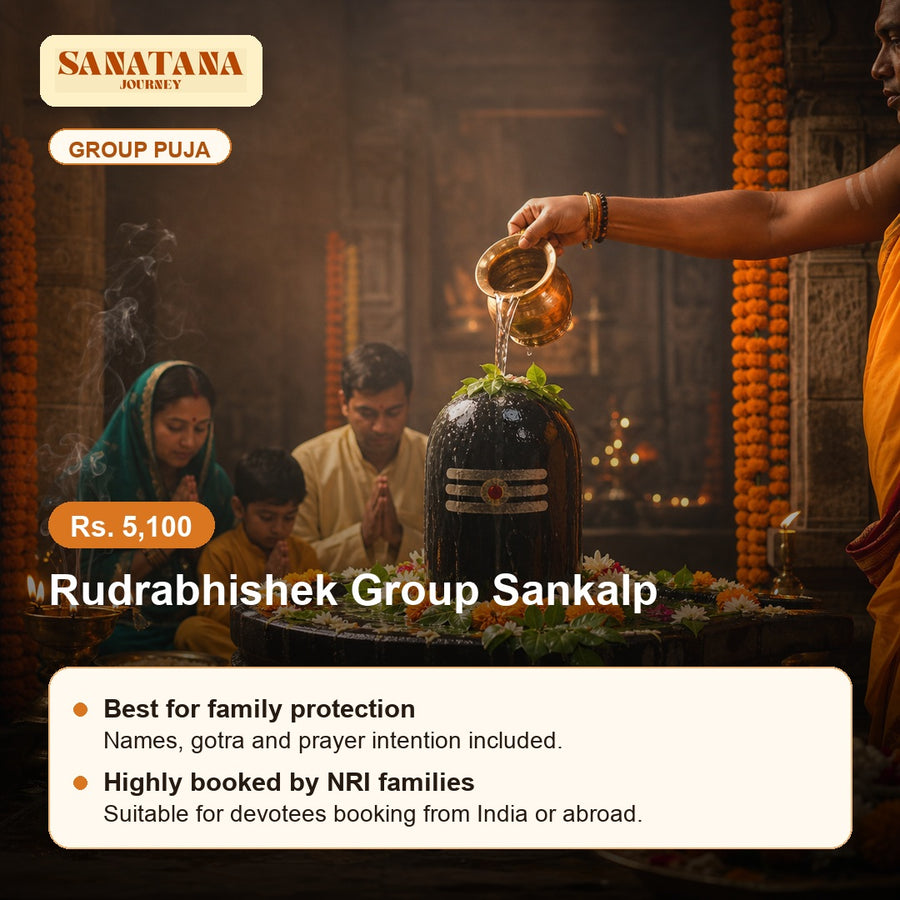 Rudrabhishek Group Sankalp Puja with Sanatana Journey logo