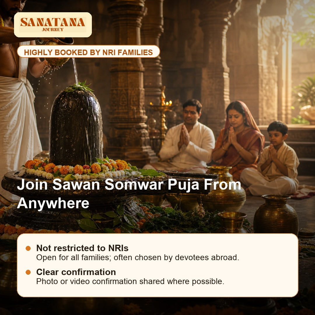Sawan Somwar Rudrabhishek highly booked by NRI families with logo