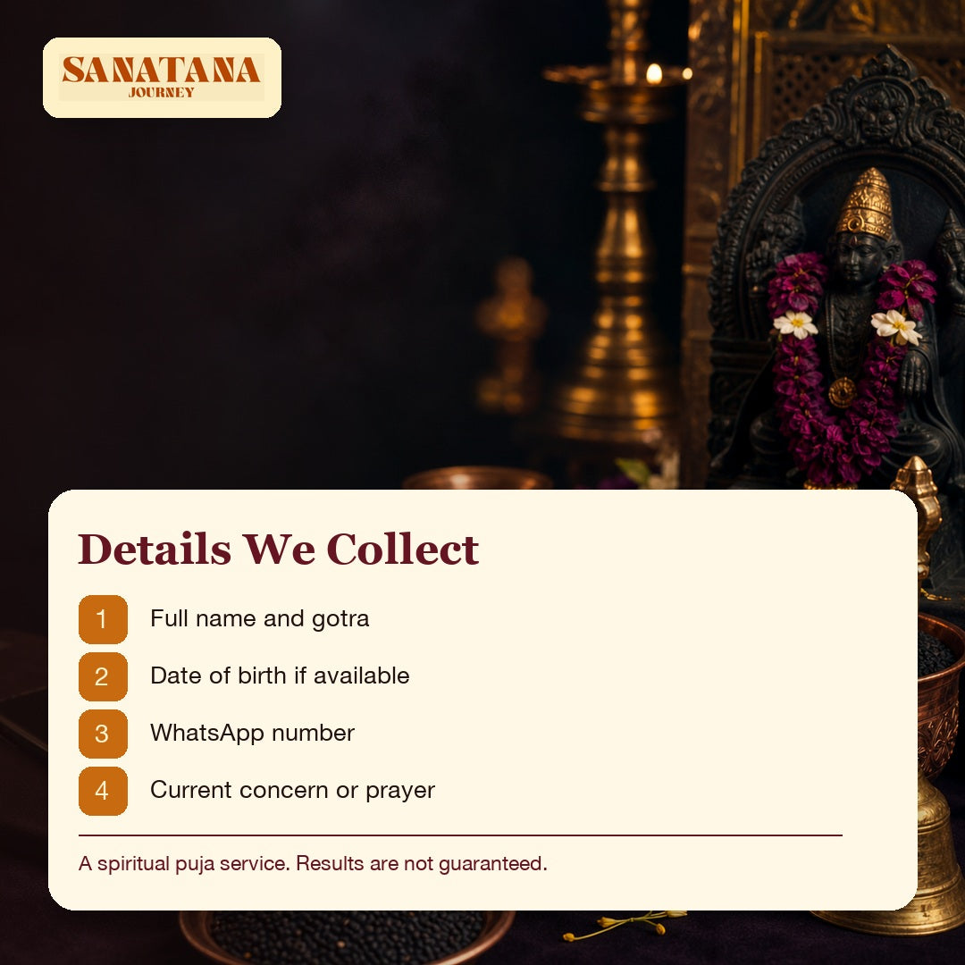 Shani Shanti puja details collected name gotra date of birth WhatsApp concern