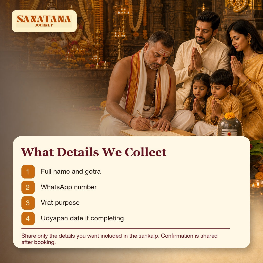 Solah Somvar Puja details collected name gotra vrat purpose and udyapan date