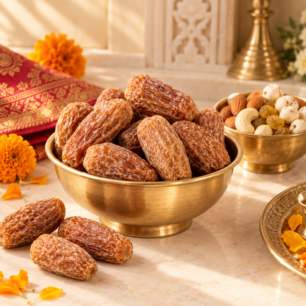 Sukha Khajoor arranged for bhog prasad and Panchmeva preparation