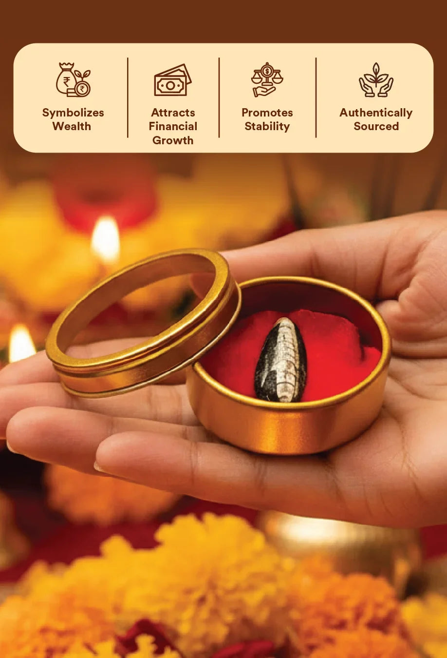 Kuber Blessings Combo – Kuber Shankh & Kuber Stone for Wealth & Luck by Pujashree | Sanatana Journey